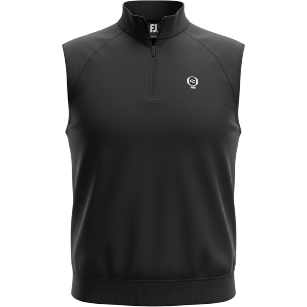 FootJoy Mens XXL Black Quarter Zip Golf Vest Old Collier Golf Club Logo FJ